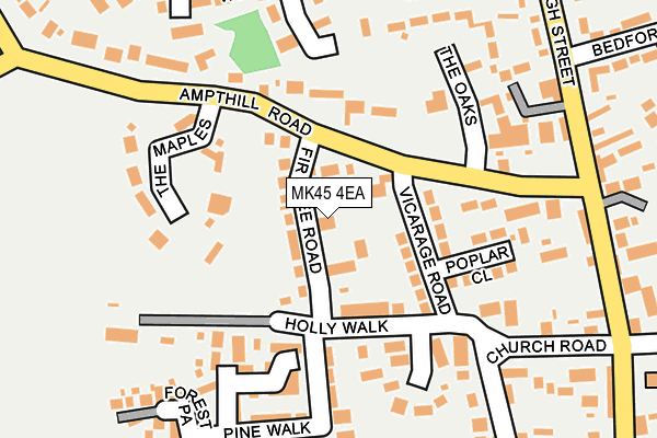 MK45 4EA map - OS OpenMap – Local (Ordnance Survey)