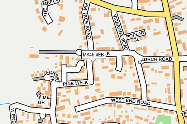 MK45 4EB map - OS OpenMap – Local (Ordnance Survey)