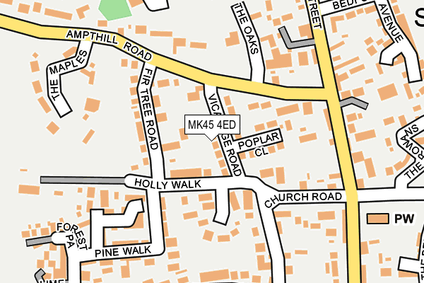 MK45 4ED map - OS OpenMap – Local (Ordnance Survey)