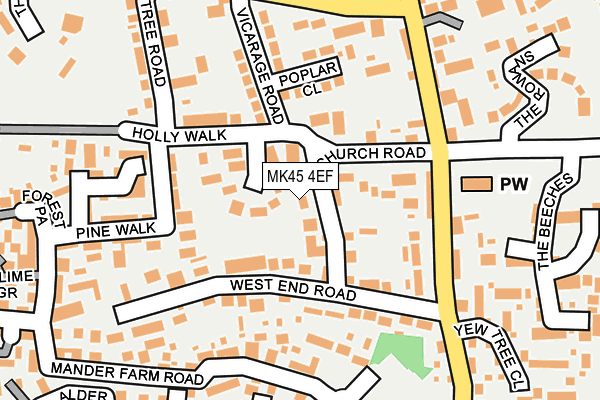 MK45 4EF map - OS OpenMap – Local (Ordnance Survey)