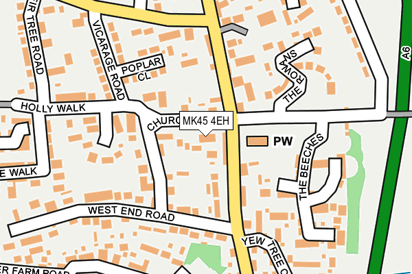 MK45 4EH map - OS OpenMap – Local (Ordnance Survey)