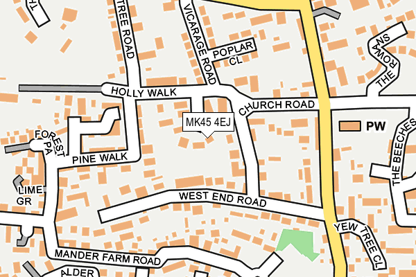 MK45 4EJ map - OS OpenMap – Local (Ordnance Survey)