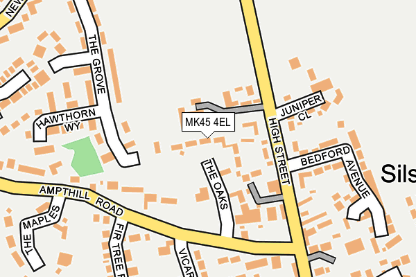 MK45 4EL map - OS OpenMap – Local (Ordnance Survey)