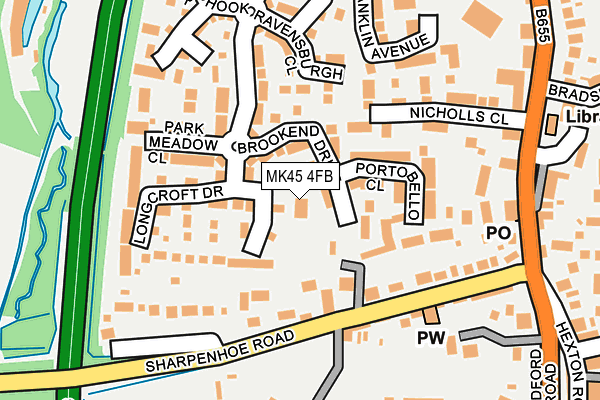 MK45 4FB map - OS OpenMap – Local (Ordnance Survey)