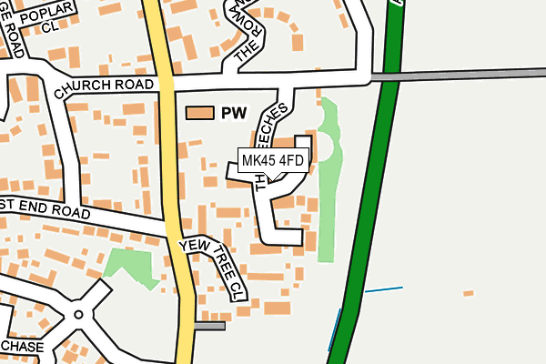 MK45 4FD map - OS OpenMap – Local (Ordnance Survey)