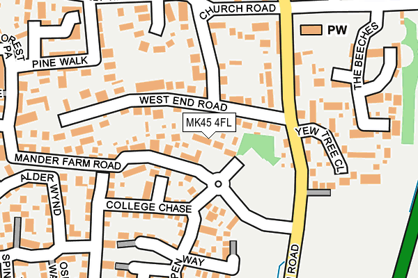 MK45 4FL map - OS OpenMap – Local (Ordnance Survey)