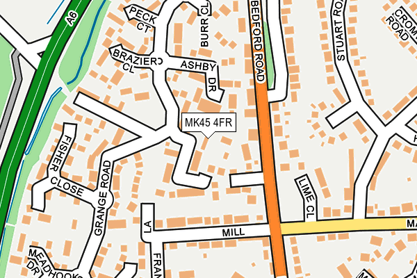 MK45 4FR map - OS OpenMap – Local (Ordnance Survey)