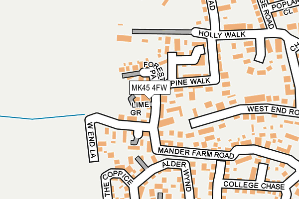 MK45 4FW map - OS OpenMap – Local (Ordnance Survey)