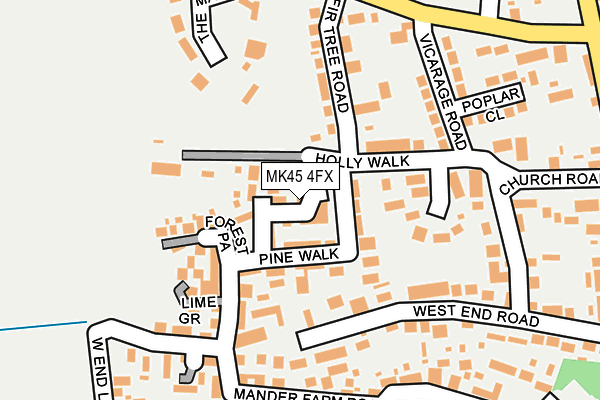 MK45 4FX map - OS OpenMap – Local (Ordnance Survey)