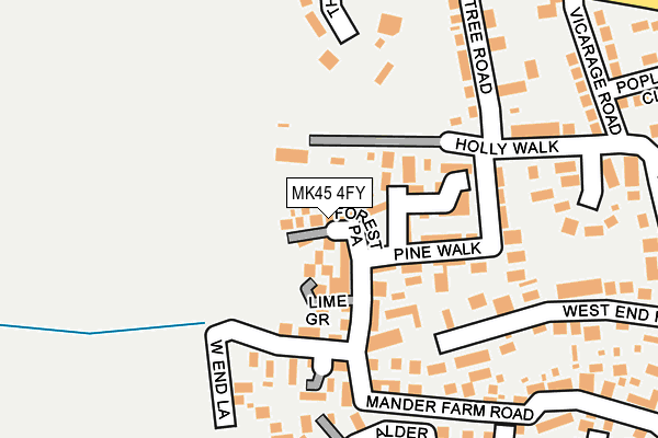 MK45 4FY map - OS OpenMap – Local (Ordnance Survey)