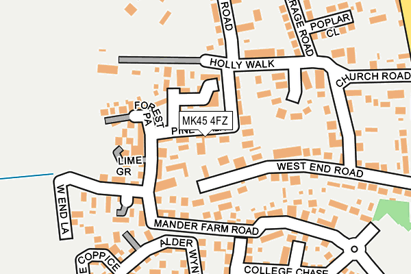 MK45 4FZ map - OS OpenMap – Local (Ordnance Survey)