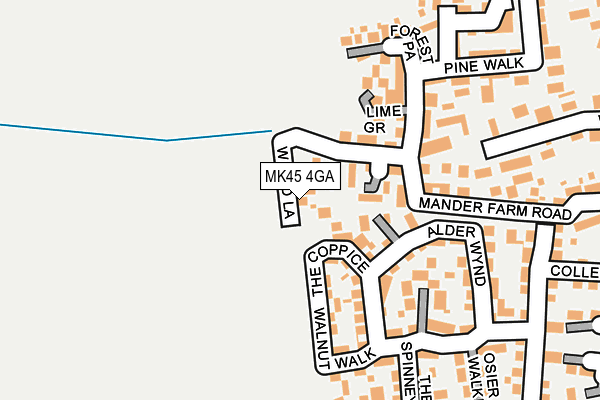 MK45 4GA map - OS OpenMap – Local (Ordnance Survey)