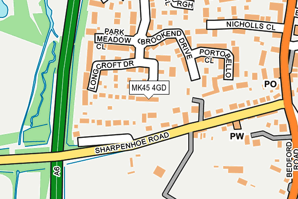 MK45 4GD map - OS OpenMap – Local (Ordnance Survey)