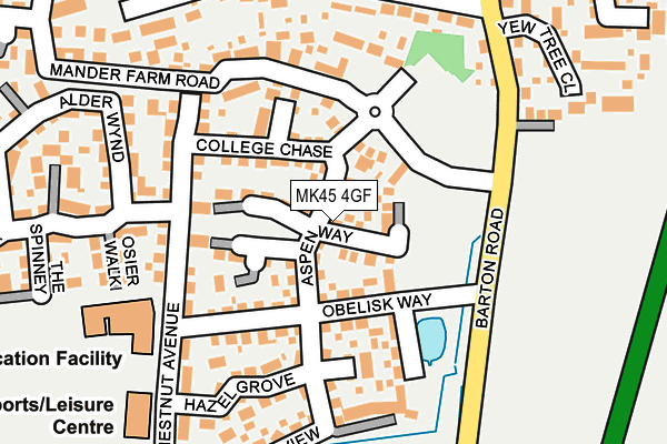 MK45 4GF map - OS OpenMap – Local (Ordnance Survey)