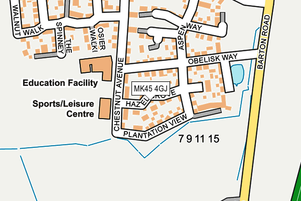 MK45 4GJ map - OS OpenMap – Local (Ordnance Survey)