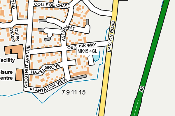 MK45 4GL map - OS OpenMap – Local (Ordnance Survey)