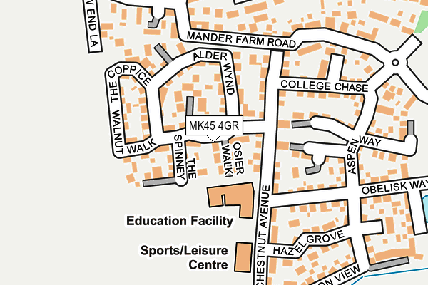 MK45 4GR map - OS OpenMap – Local (Ordnance Survey)