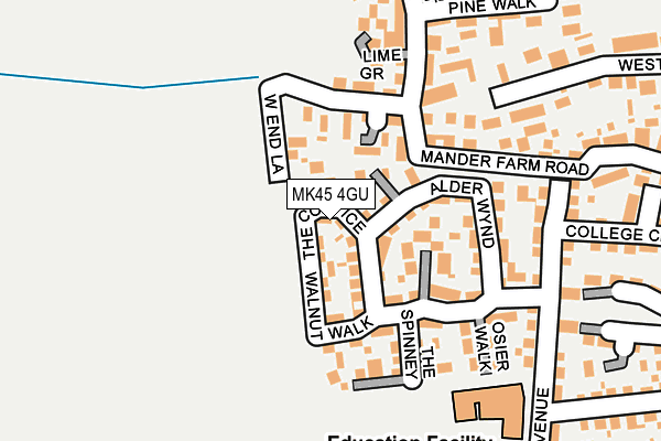 MK45 4GU map - OS OpenMap – Local (Ordnance Survey)