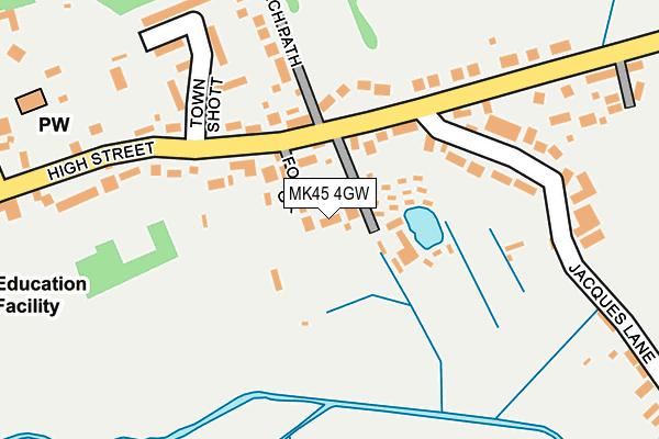 MK45 4GW map - OS OpenMap – Local (Ordnance Survey)