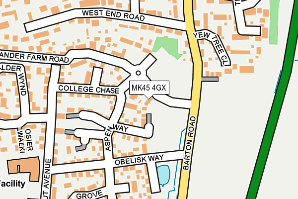MK45 4GX map - OS OpenMap – Local (Ordnance Survey)