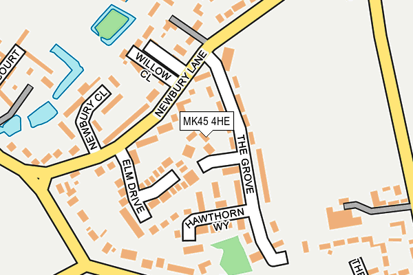 MK45 4HE map - OS OpenMap – Local (Ordnance Survey)