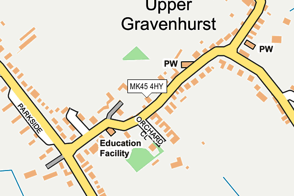 MK45 4HY map - OS OpenMap – Local (Ordnance Survey)