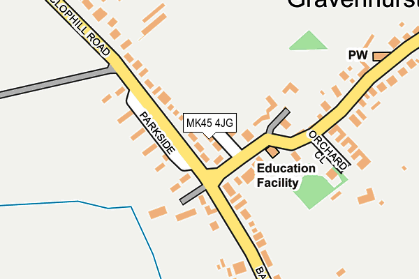 MK45 4JG map - OS OpenMap – Local (Ordnance Survey)