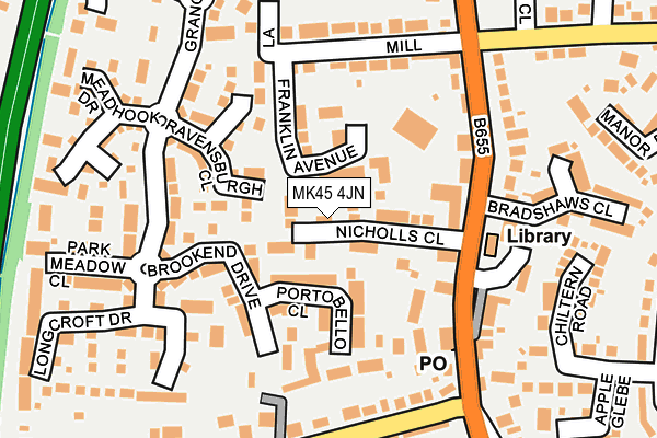 MK45 4JN map - OS OpenMap – Local (Ordnance Survey)