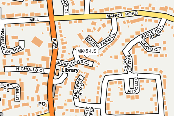 MK45 4JS map - OS OpenMap – Local (Ordnance Survey)