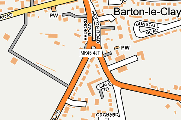 MK45 4JT map - OS OpenMap – Local (Ordnance Survey)