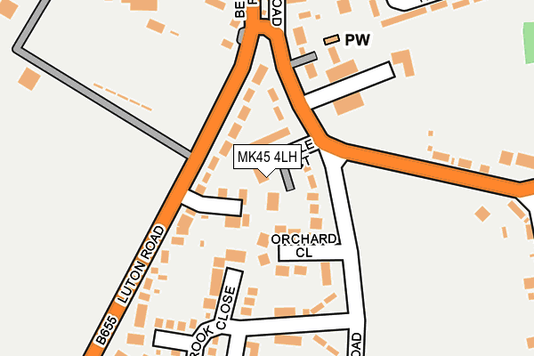 MK45 4LH map - OS OpenMap – Local (Ordnance Survey)