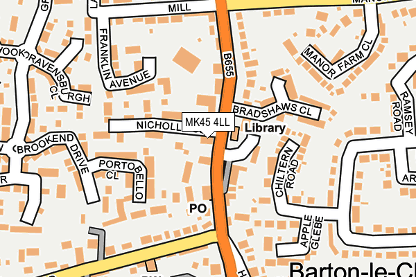 MK45 4LL map - OS OpenMap – Local (Ordnance Survey)