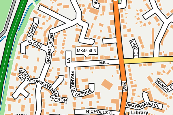 MK45 4LN map - OS OpenMap – Local (Ordnance Survey)