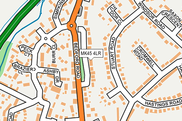 MK45 4LR map - OS OpenMap – Local (Ordnance Survey)