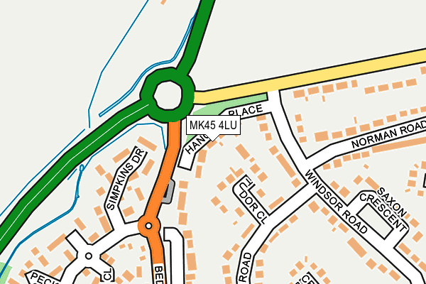 MK45 4LU map - OS OpenMap – Local (Ordnance Survey)