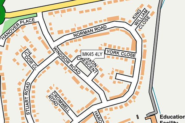 MK45 4LY map - OS OpenMap – Local (Ordnance Survey)