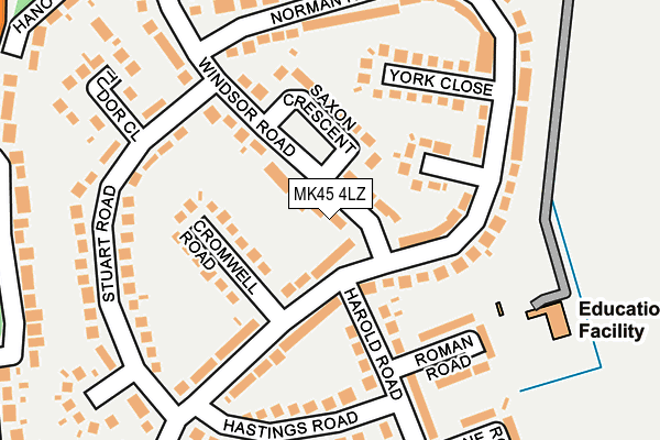 MK45 4LZ map - OS OpenMap – Local (Ordnance Survey)