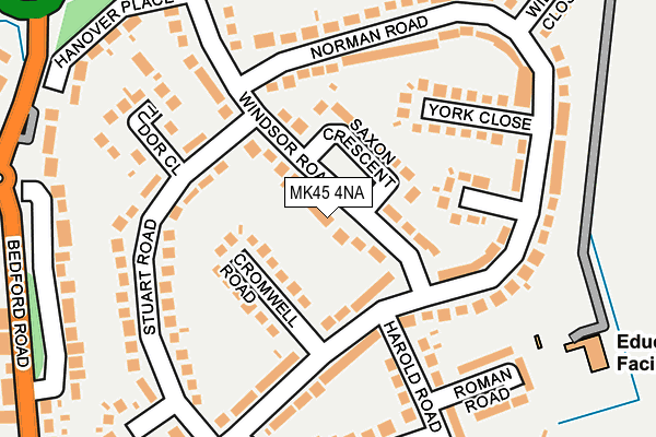 MK45 4NA map - OS OpenMap – Local (Ordnance Survey)