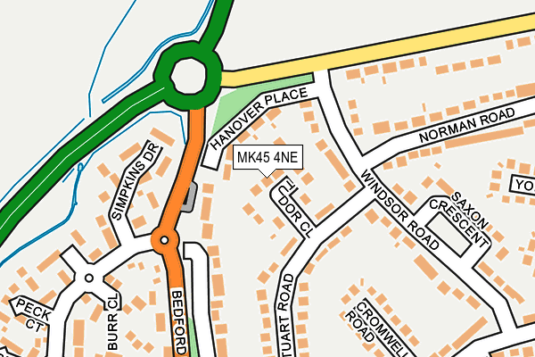 MK45 4NE map - OS OpenMap – Local (Ordnance Survey)