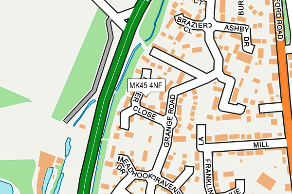 MK45 4NF map - OS OpenMap – Local (Ordnance Survey)