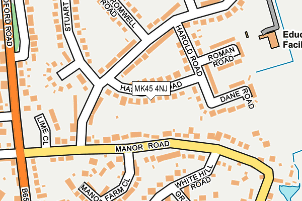 MK45 4NJ map - OS OpenMap – Local (Ordnance Survey)