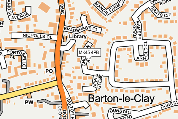 MK45 4PB map - OS OpenMap – Local (Ordnance Survey)