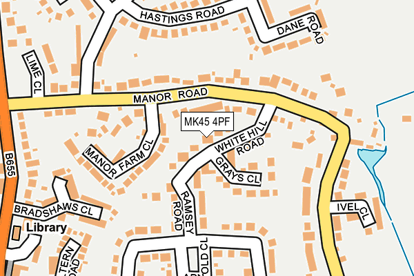 MK45 4PF map - OS OpenMap – Local (Ordnance Survey)