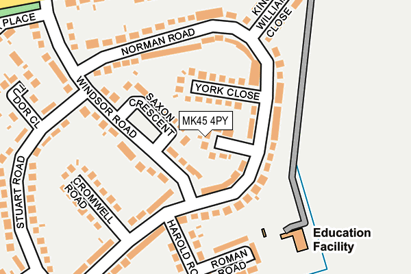 MK45 4PY map - OS OpenMap – Local (Ordnance Survey)