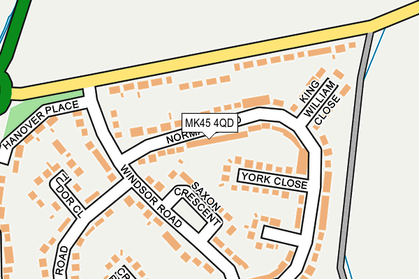 MK45 4QD map - OS OpenMap – Local (Ordnance Survey)