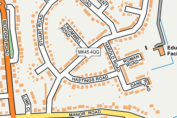 MK45 4QG map - OS OpenMap – Local (Ordnance Survey)