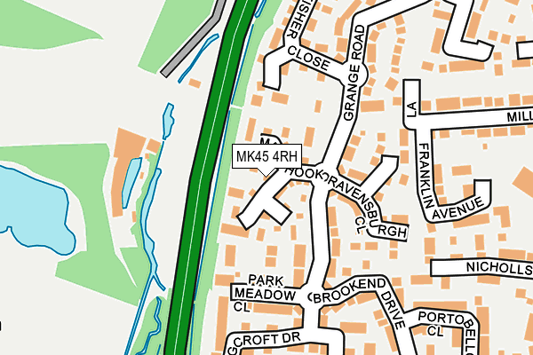 MK45 4RH map - OS OpenMap – Local (Ordnance Survey)