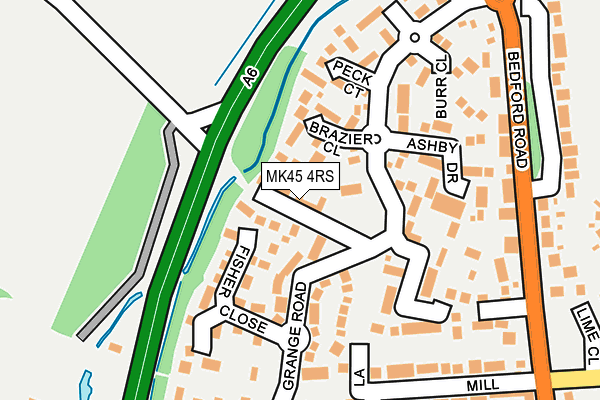 MK45 4RS map - OS OpenMap – Local (Ordnance Survey)