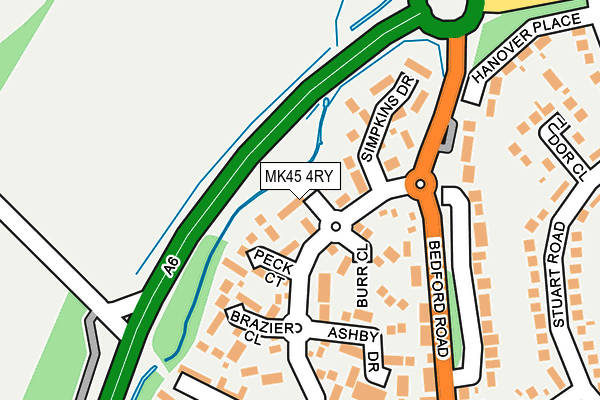 MK45 4RY map - OS OpenMap – Local (Ordnance Survey)