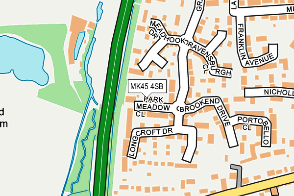 MK45 4SB map - OS OpenMap – Local (Ordnance Survey)